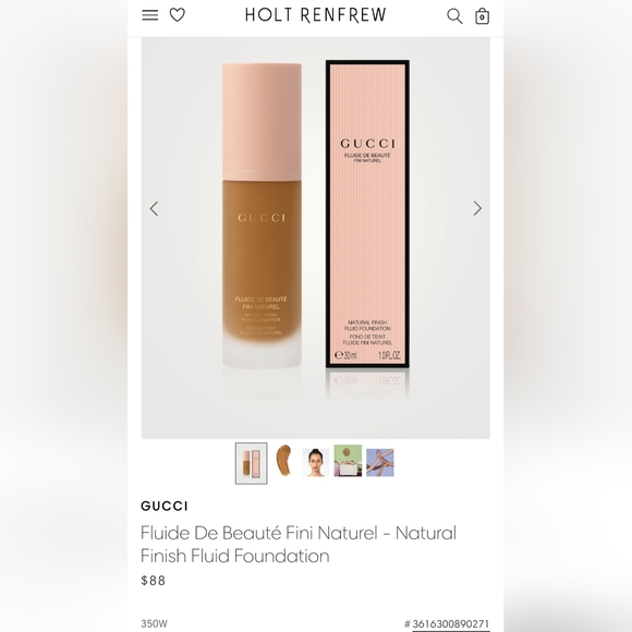 BNIP Gucci Fluide de Beauté Natural Finish Fluid Foundation Shade 350W - Picture 2 of 2